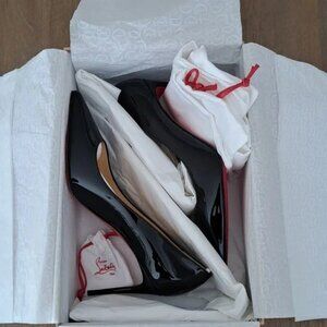 Christian Louboutin Kate Pumps - Black Patent Leather - Size: Eur 38.5 (US 8.5)